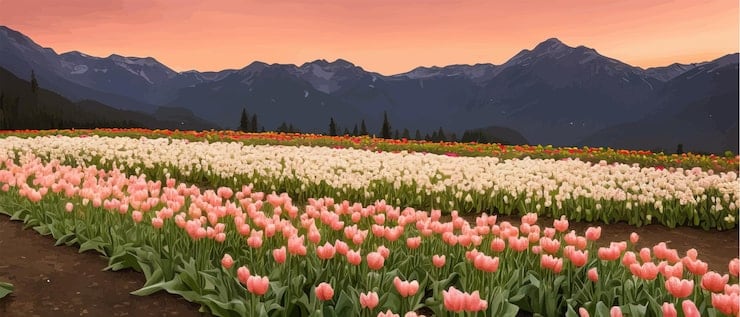 Trevelin vuelve a teñirse de colores con la apertura de su campo de tulipanes